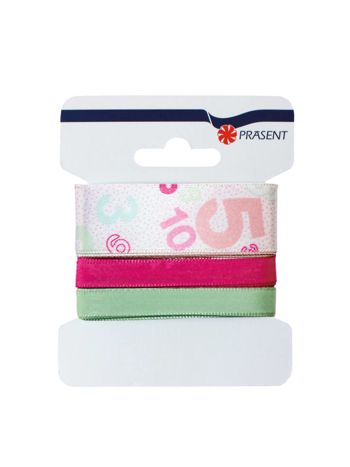 ROTH Schleifenband Numbers-Rosa, 2,5/1/1 cm x 4,5m gesamt in Rosa günstig kaufen onesize