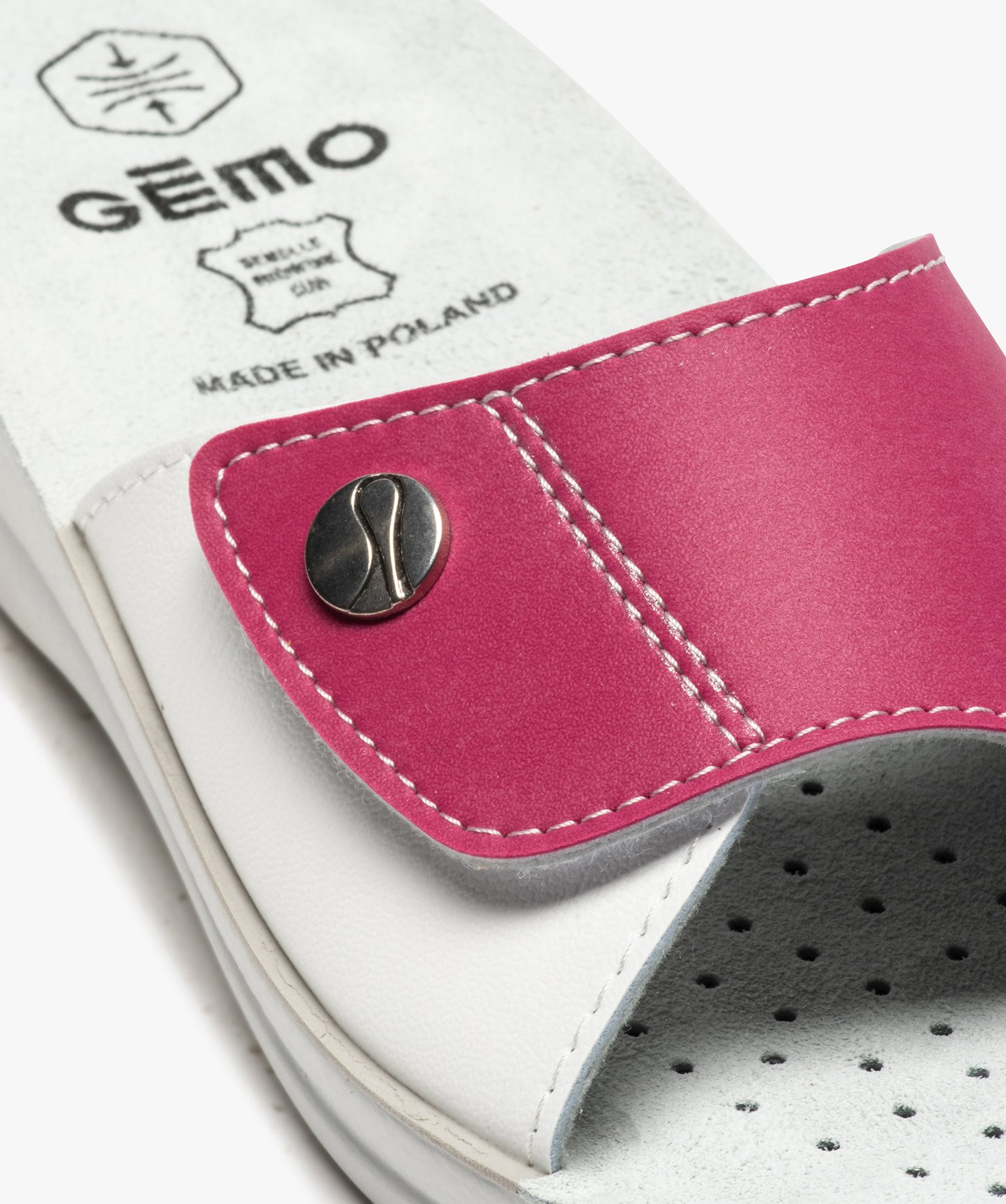 Mules femme confort ouvertes à bride scratch bicolore blanc | GEMO