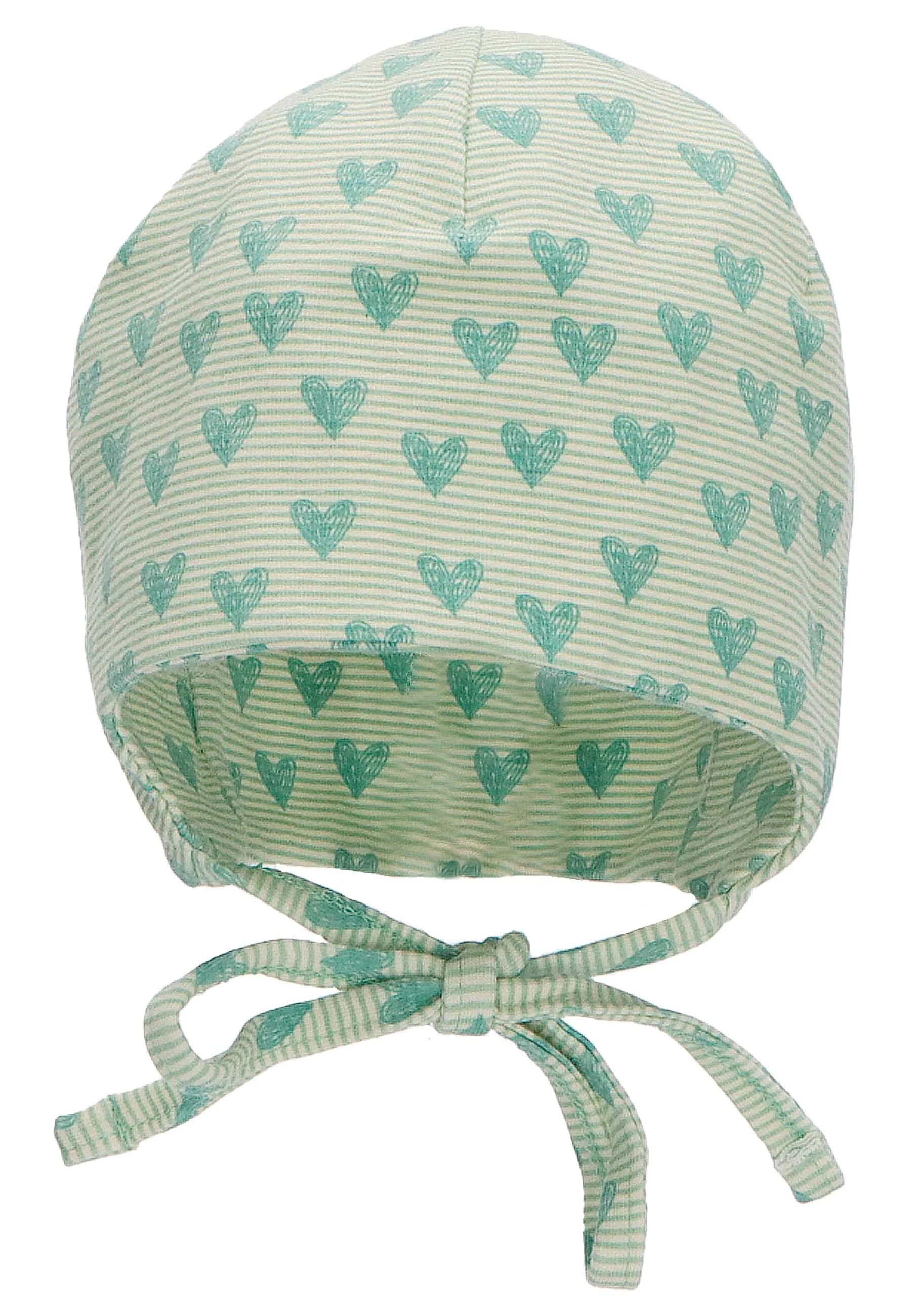 Beanie mit Herzen Print aus Jersey (Bio),Bindeband