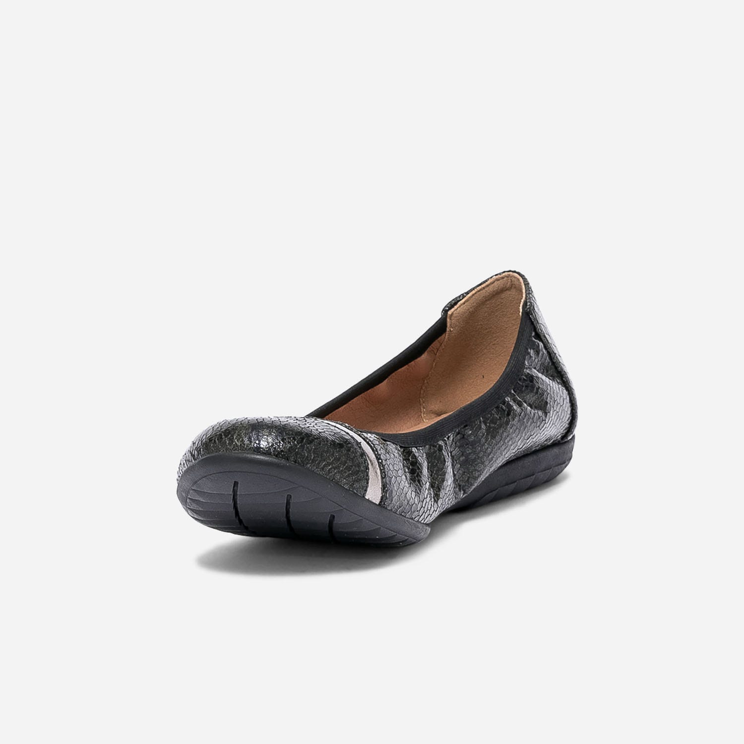Ballerine noire effet python élastiquée