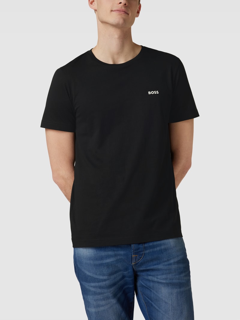 T-Shirt mit Label-Print Modell 'Tee' in schwarz