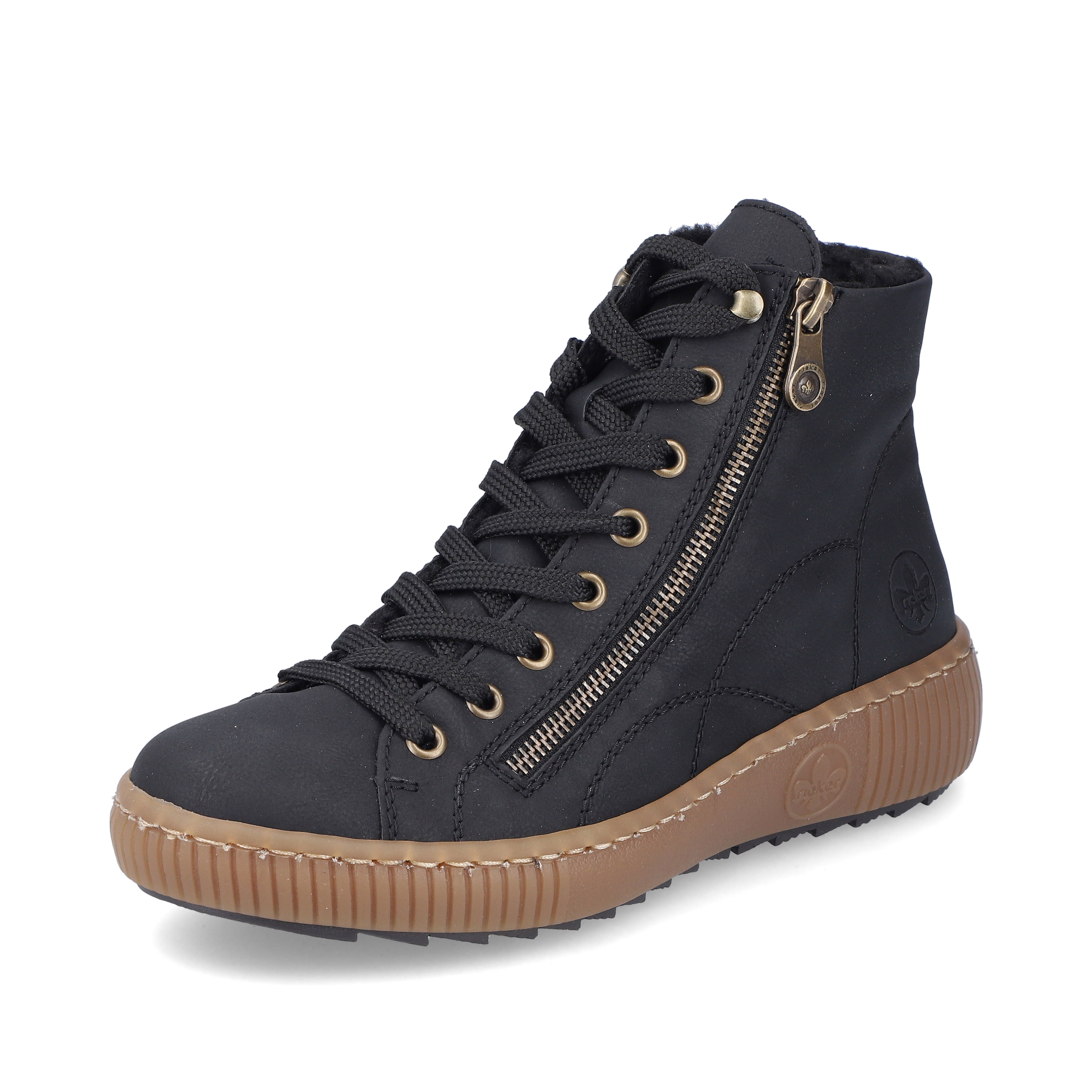 Rieker Damen Schnürschuhe asphaltschwarz