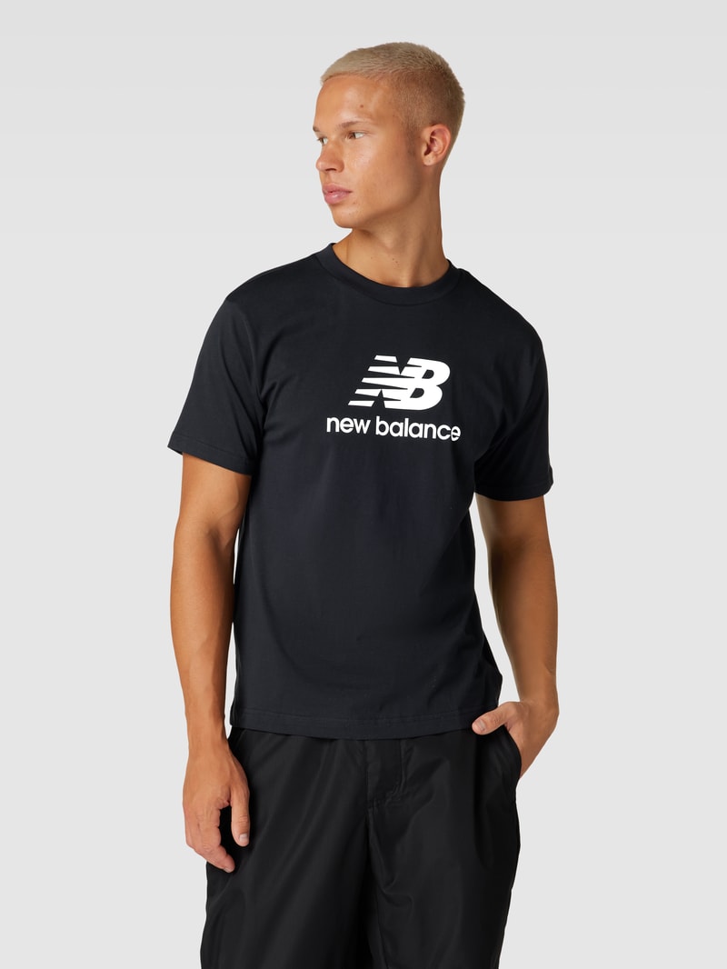 T-Shirt mit Logo-Print in schwarz