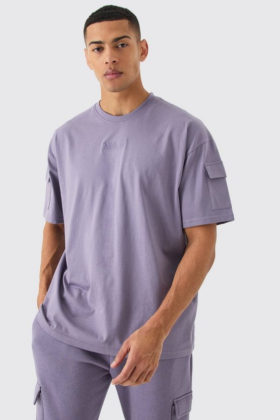 Man Roman Oversize Cargo T-Shirt und Jogginghose
