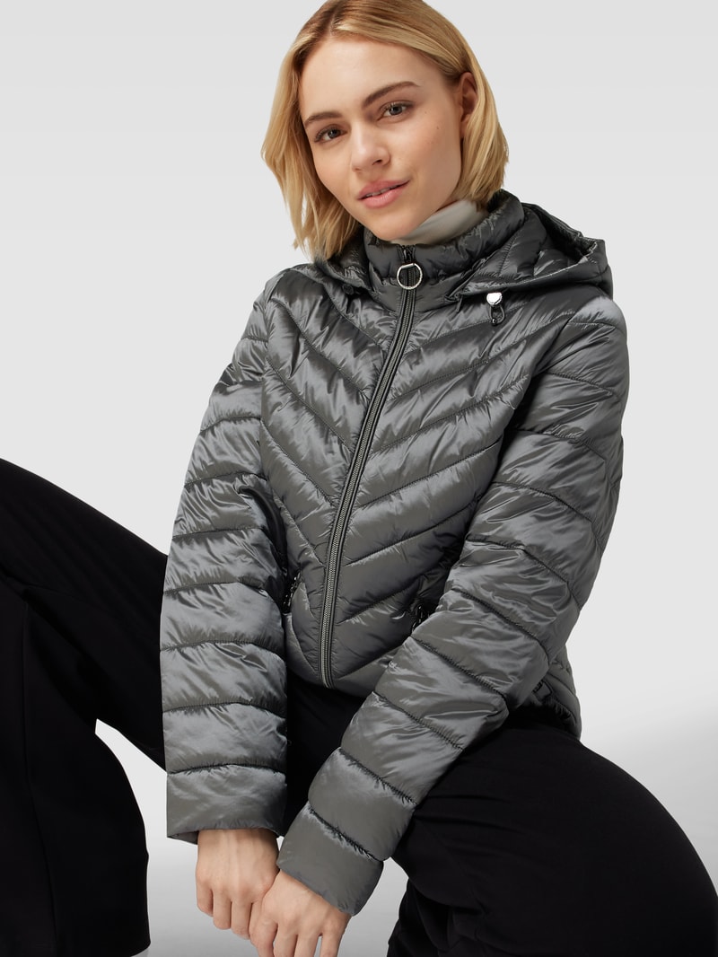 Steppjacke mit Stehkragen in anthrazit