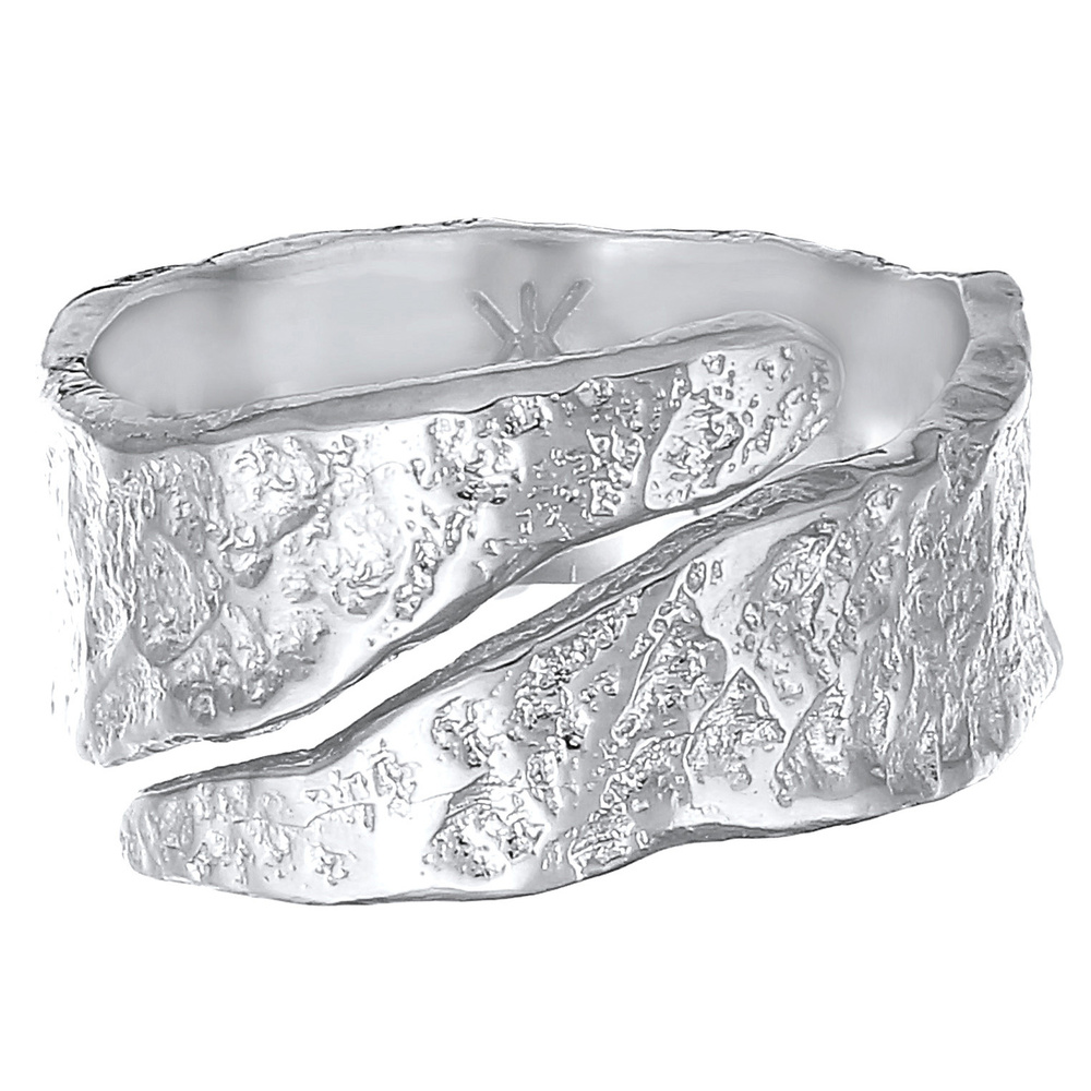KUZZOI KUZZOI Bague Bague pour homme Structure usagée d'aspect oxydé en argent sterling  Bague