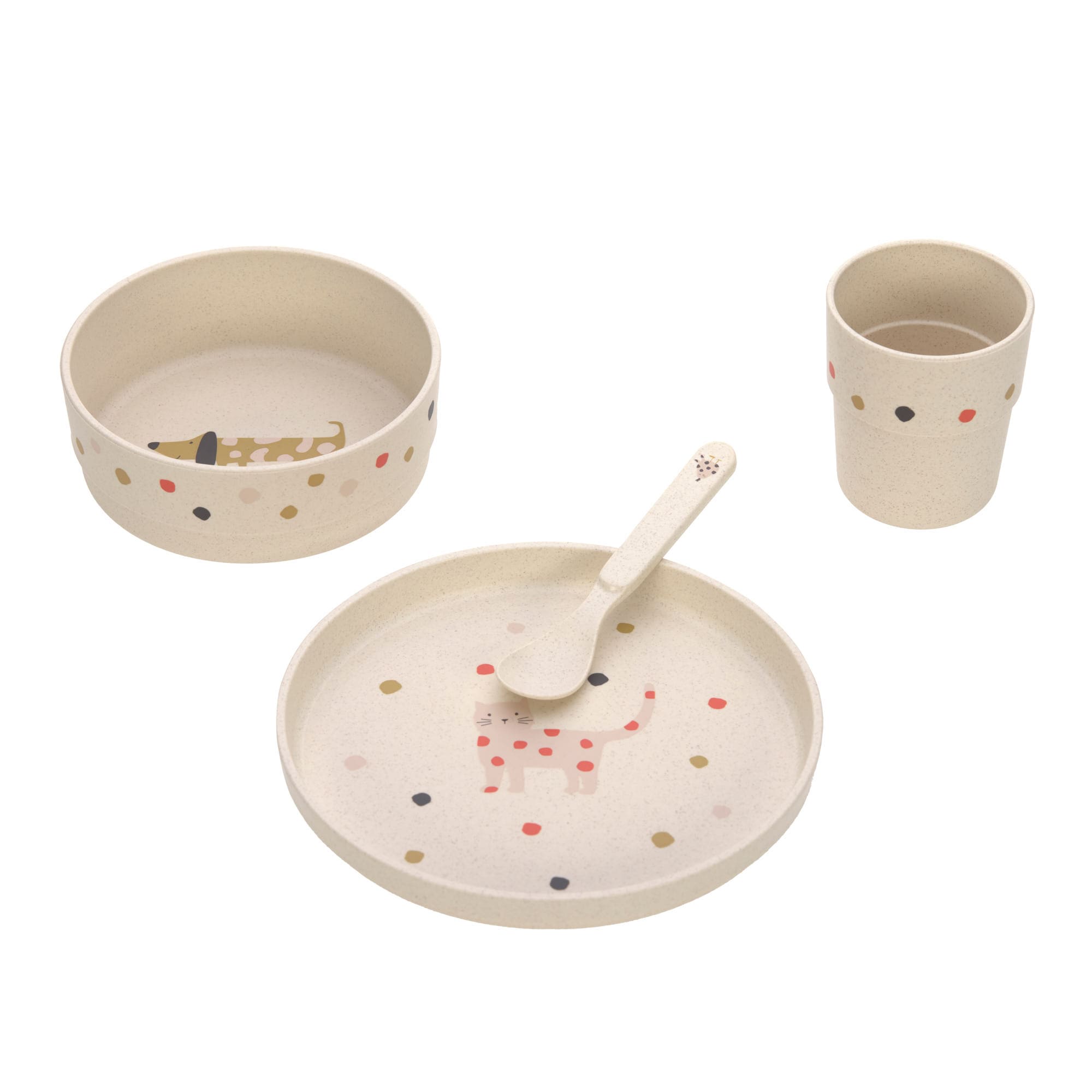 Kindergeschirr Set (Teller - Schüssel - Becher - Löffel), Little Mateys Spicy Orange