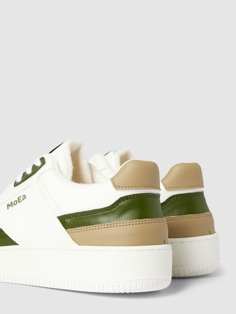 Sneaker mit Kontrastbesatz Modell 'Cactus' in dunkelgrün