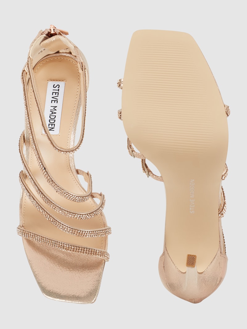 Sandalette mit Strasssteinen Modell 'Caviar' in rose gold