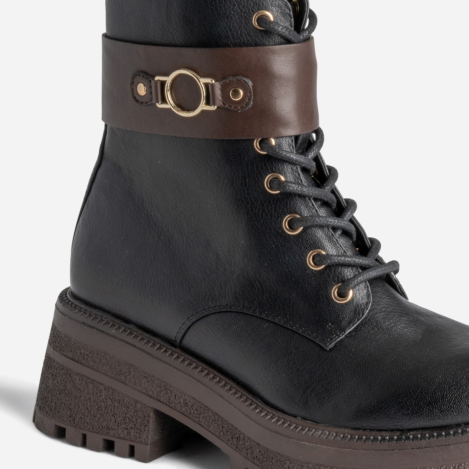 Bottine TEXTO noire et marron