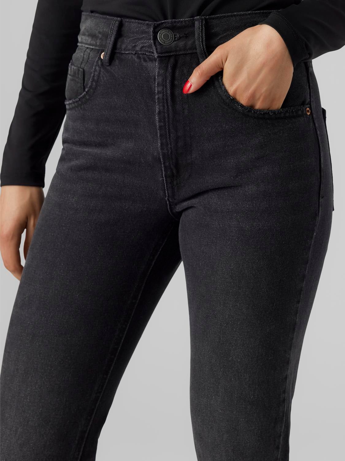 VMHAILEY Hohe Taille Gerade geschnitten Jeans