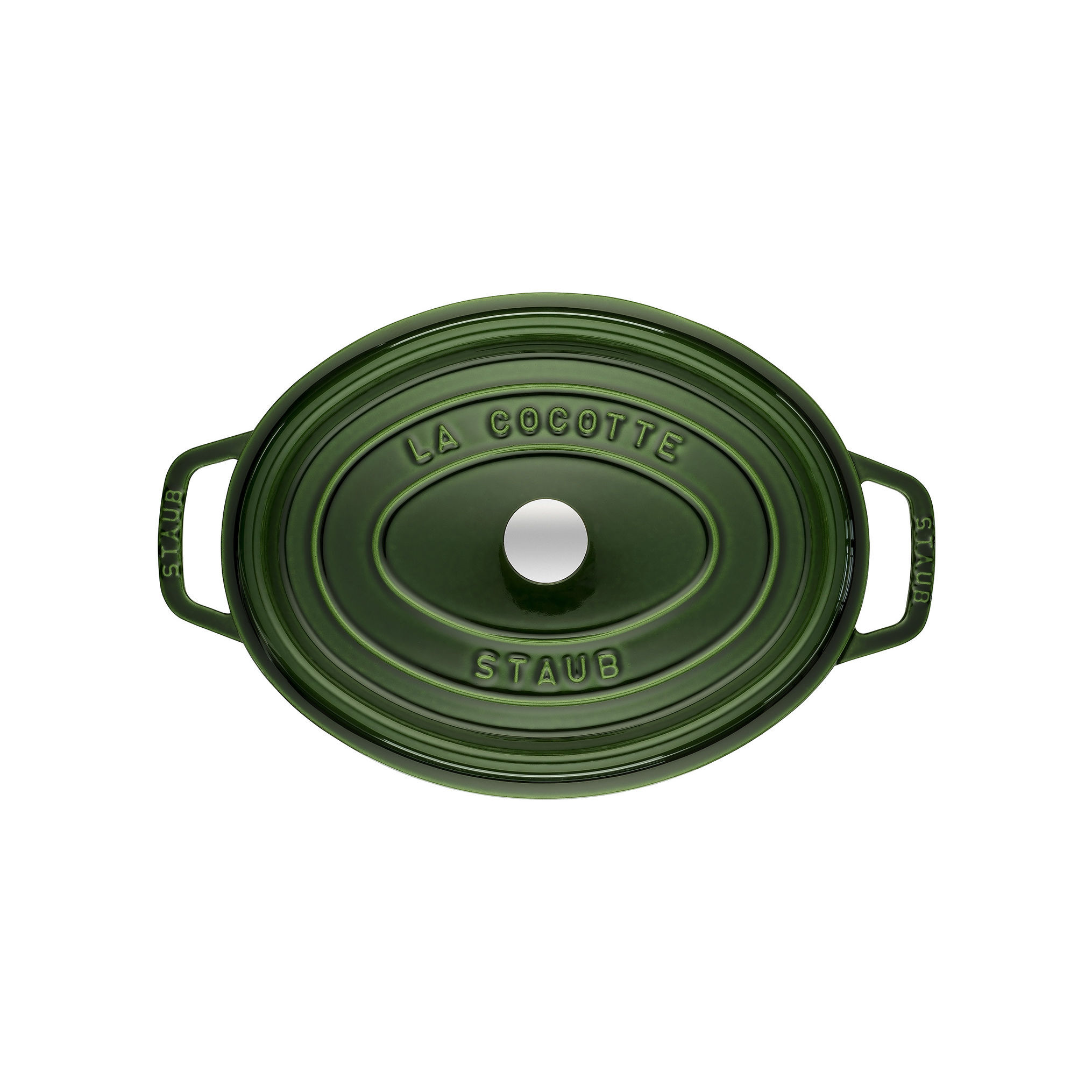 Cocotte 31 cm, oval, Basilikum-Grün, Gusseisen