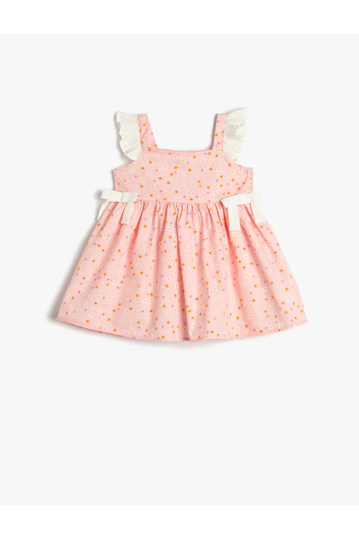 Koton  Kleid mit floralen Trägern, Rüschen und Schleifendetail