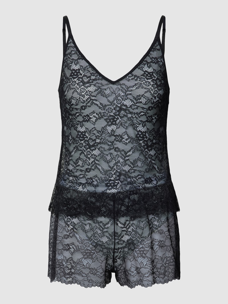 Pyjama mit verstellbaren Trägern Modell 'BELLE' in schwarz