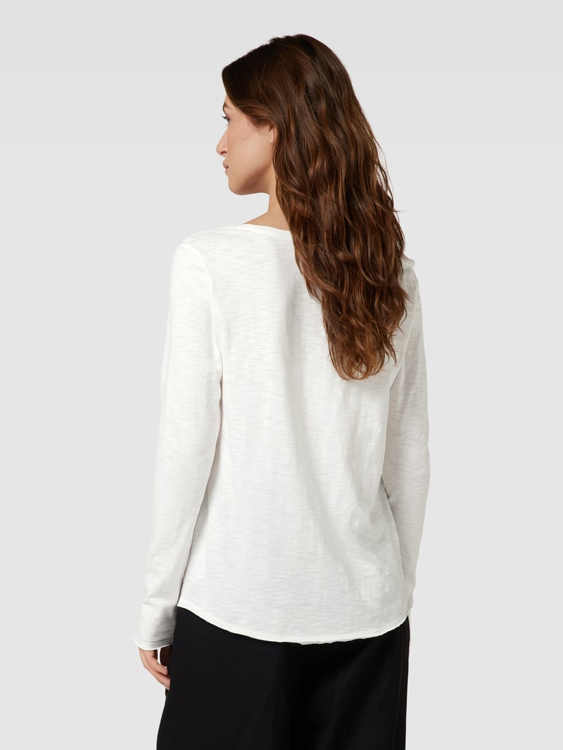 Longsleeve in melierter Optik in weiß