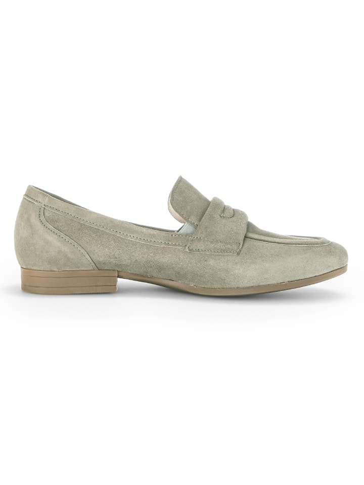 Gabor Leder-Slipper in Khaki günstig kaufen