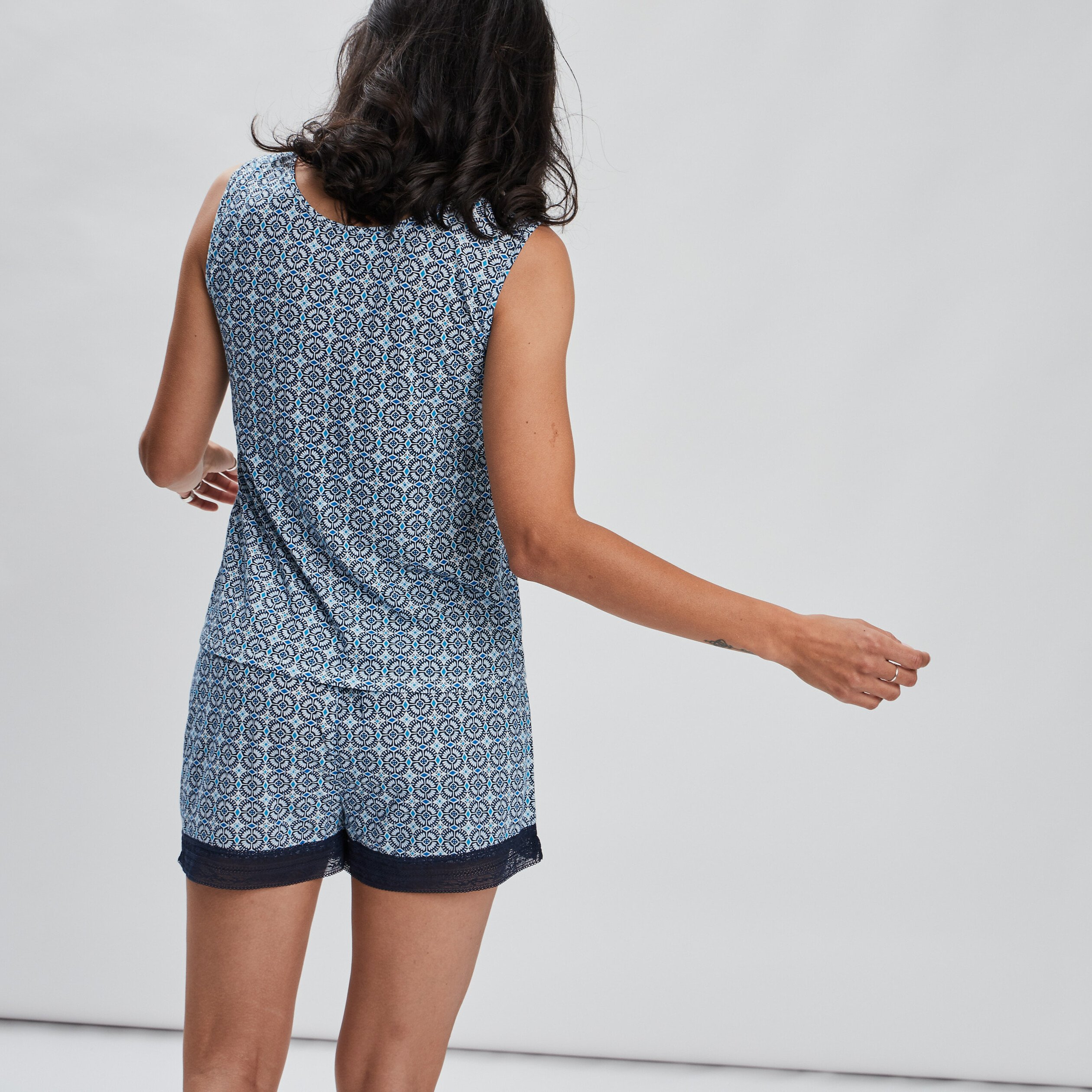 Haut de pyjama débardeur bleu femme | La Halle