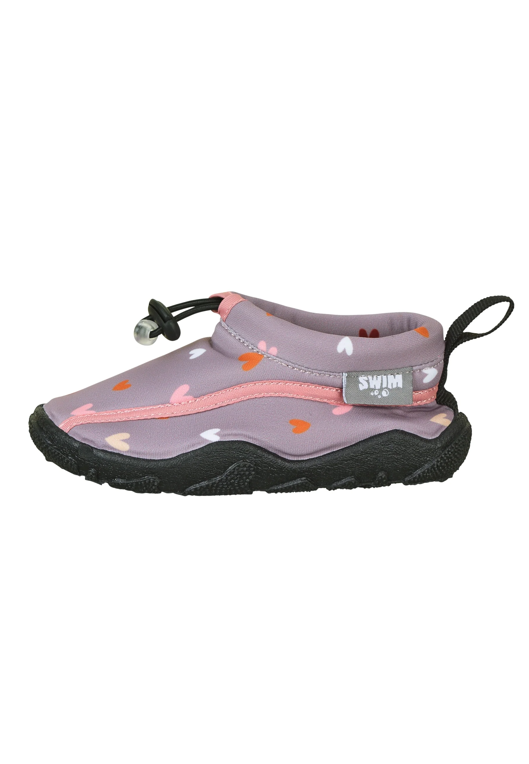 Aqua-Schuh Kinder Lila mit allover Herzen Print