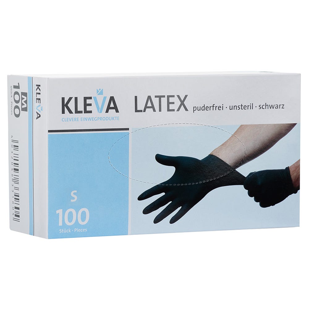 Kleva Latex-Handschuhe Größe S Schwarz 100 Stück