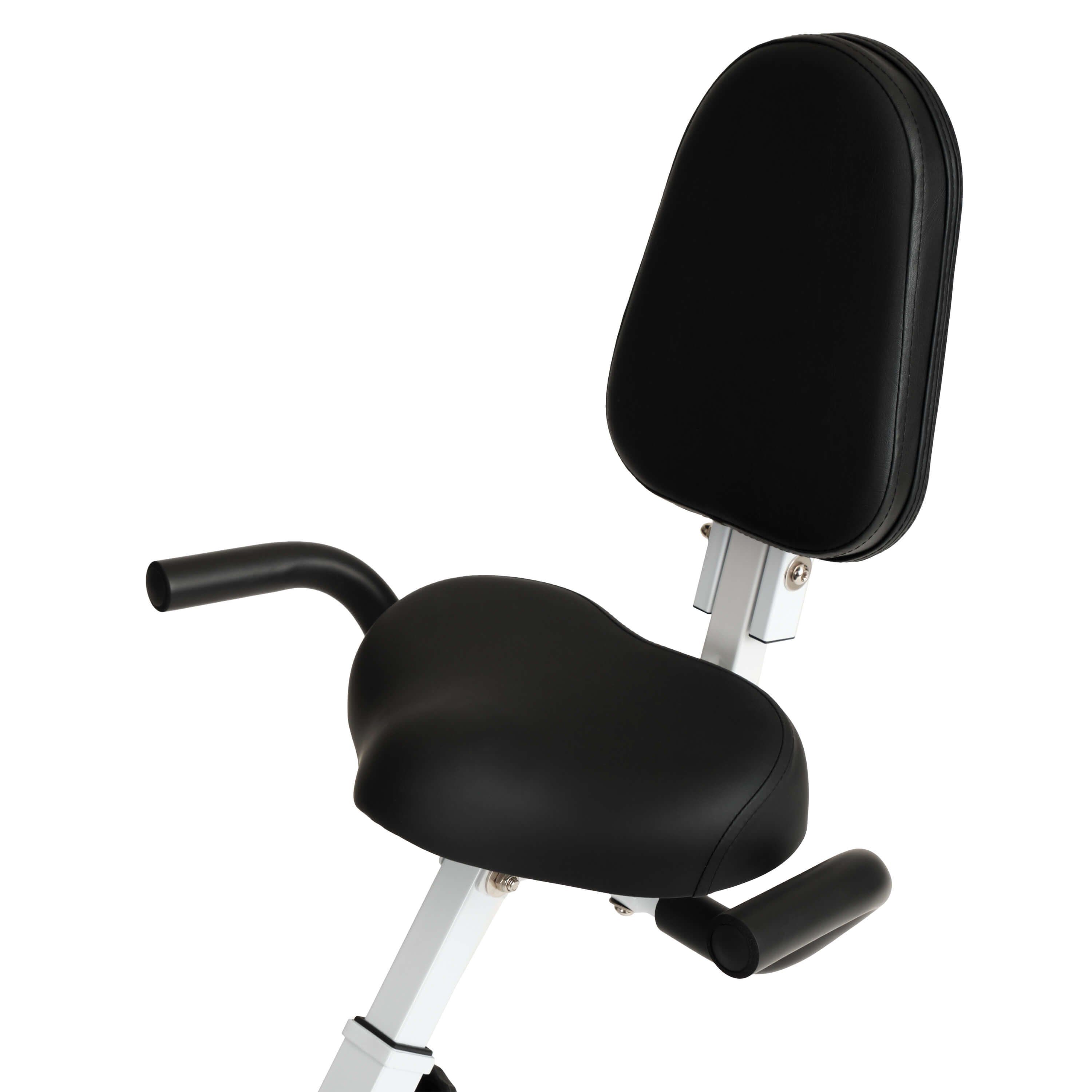 SportPlus Heimtrainer SP-HT-1300-W-iE, Heimtrainer, X-Bike, klappbar für Zuhause, Rückenlehne, 8 Stufen