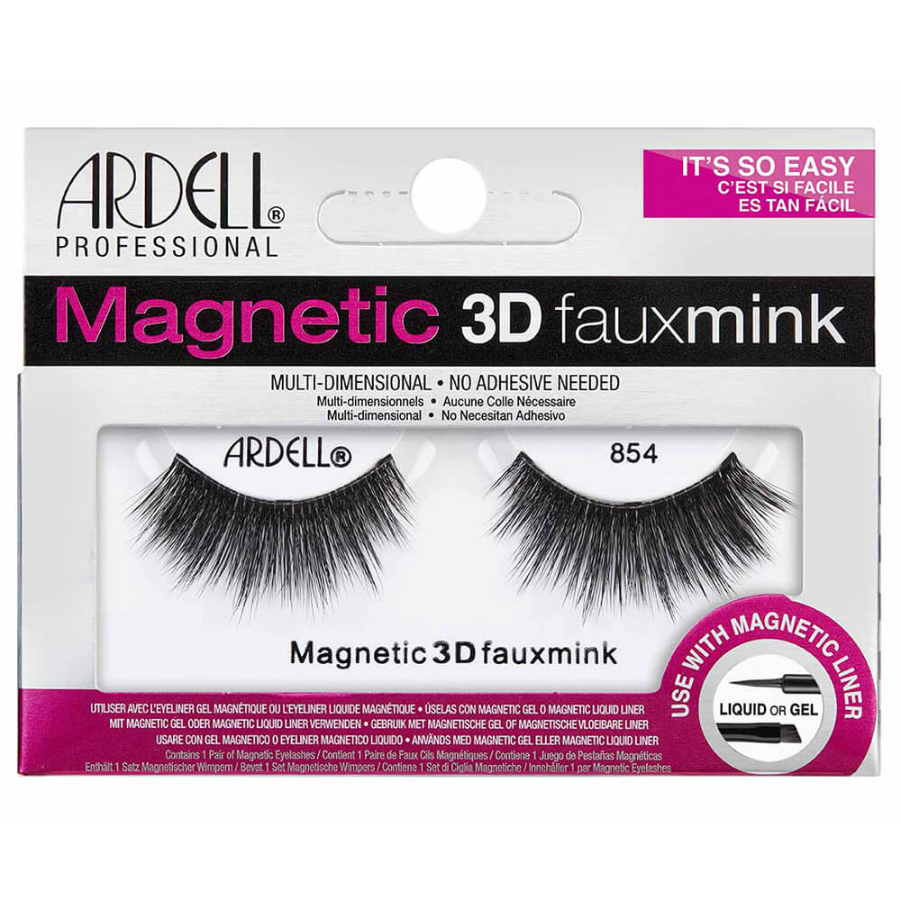Ardell Faux-cils magnétiques simple frange Faux Mink 3D n°854 Faux-Cils Magnétiques avec aimants invisibles