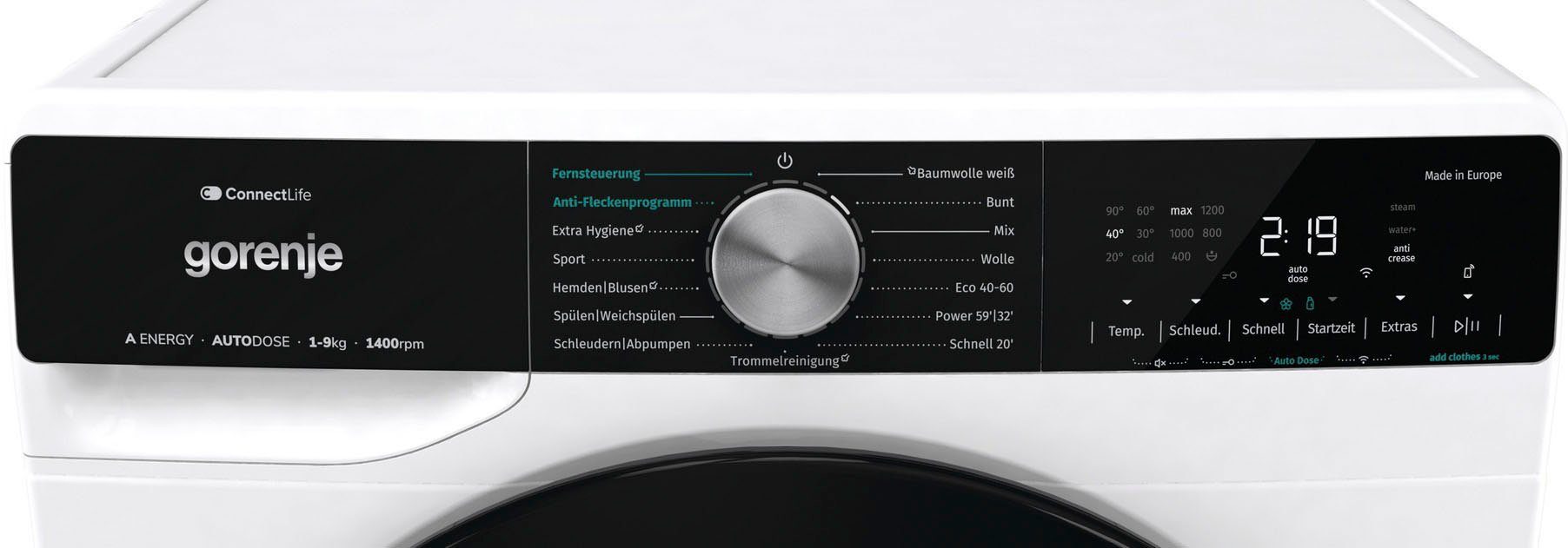 GORENJE Waschmaschine WNS 94 AAT3, 9 kg, 1400 U/min, AutoDosing System