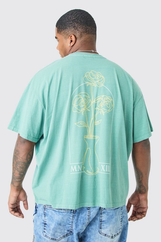 Plus Oversize T-Shirt mit floralem Print