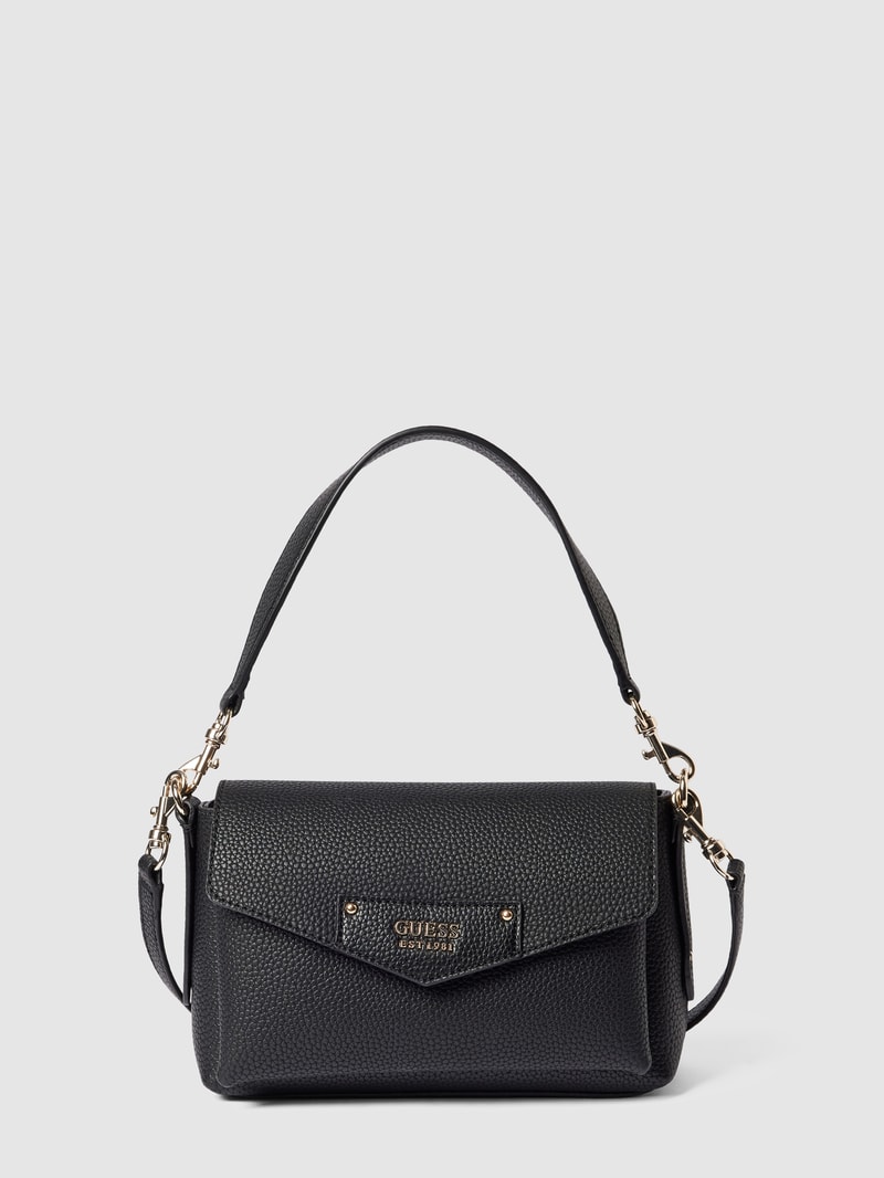 Handtasche mit Label-Details Modell 'BRENTON' in schwarz