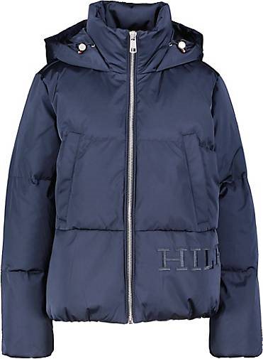 TOMMY HILFIGER Damen Daunenjacke mit Kapuze SATEEN HOODED DOWN JACKET
