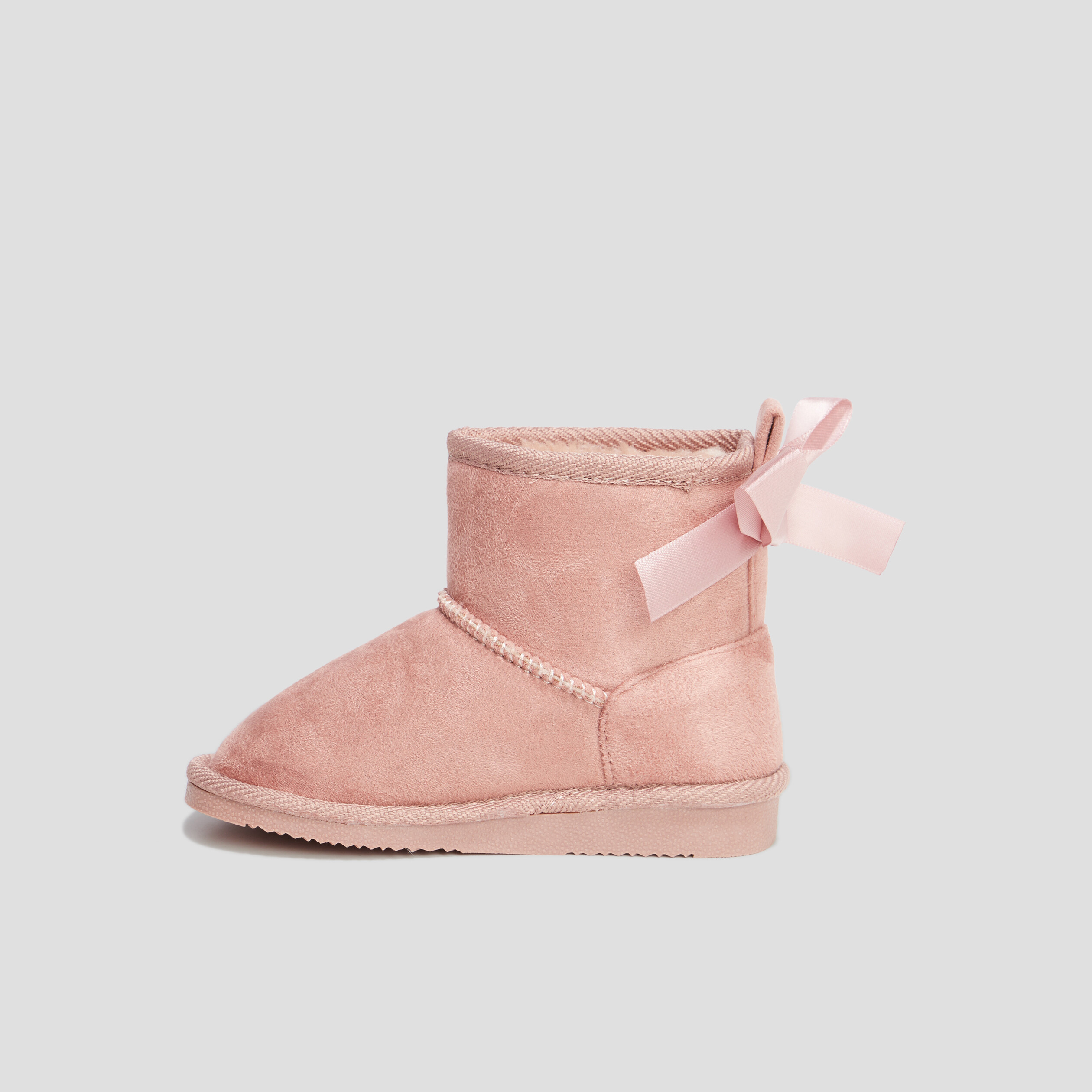Bottines fourrées avec noeud rose fille | La Halle