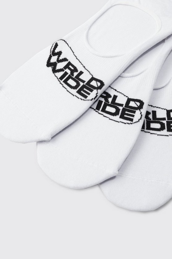 3er-Pack unsichtbare Socken mit Worldwide-Logo