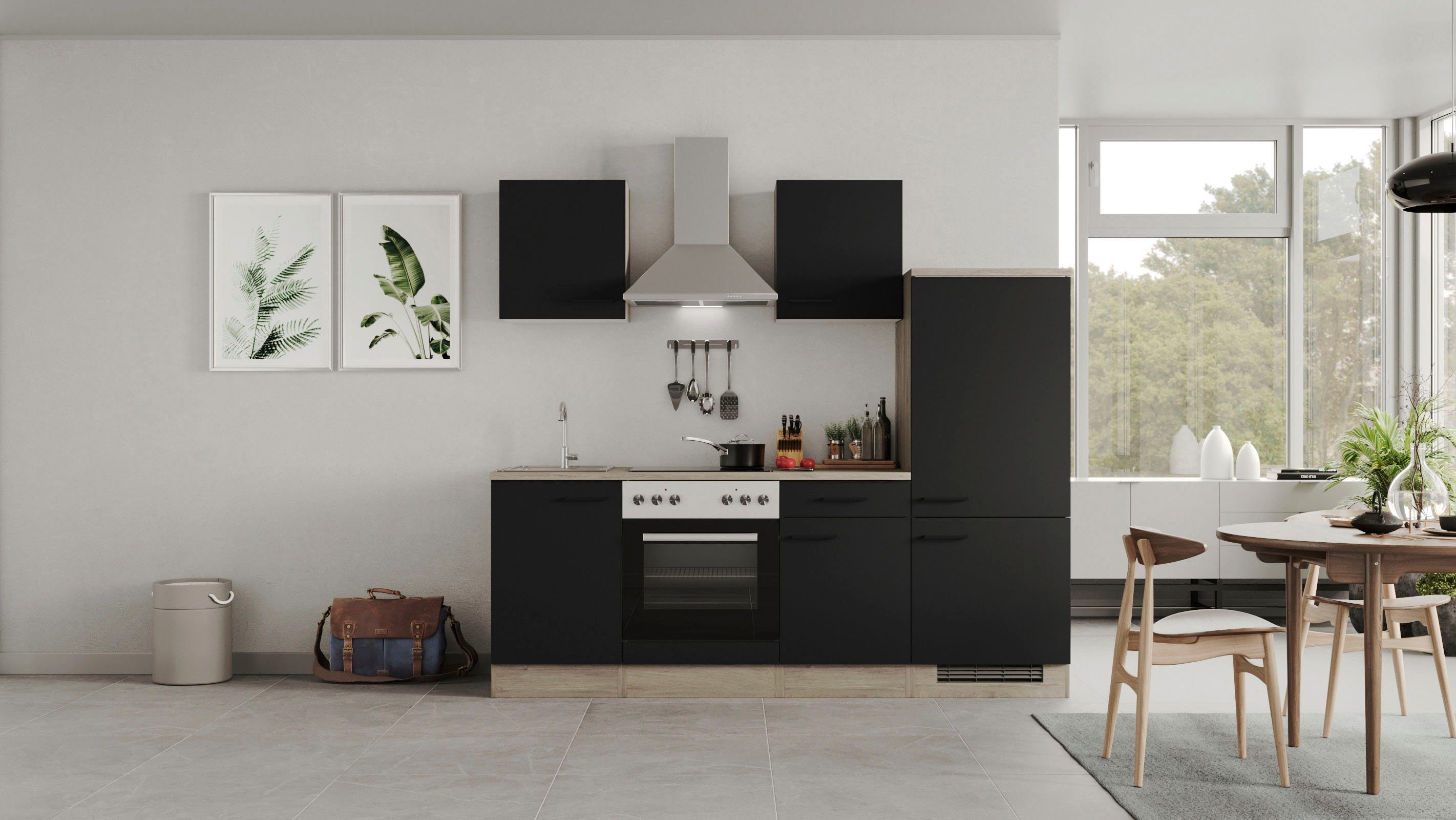 Flex-Well Küche Capri, mit und ohne E-Geräten erhältlich, Gesamtbreite 220 cm