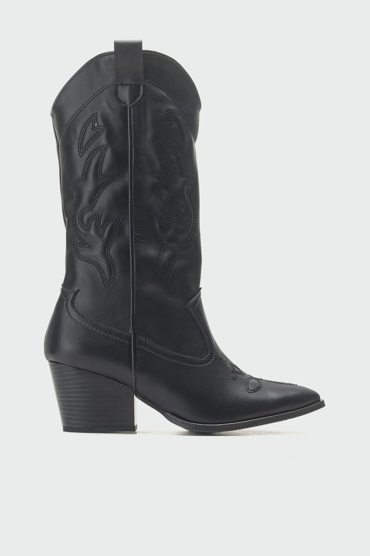 LuviShoes  Roddy Black Skin Damenstiefel