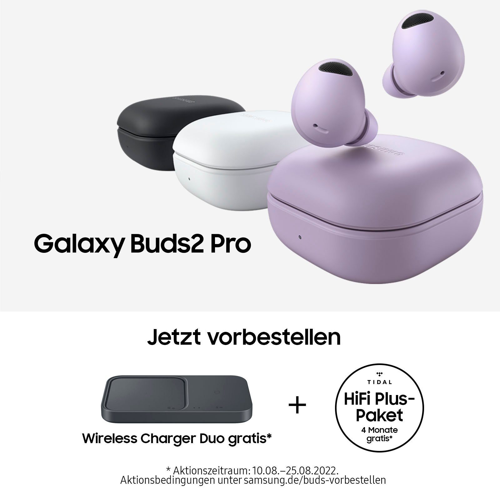 Samsung Galaxy Buds2 Pro wireless In-Ear-Kopfhörer (Active Noise Cancelling (ANC), Freisprechfunktion, Sprachsteuerung, Bixby, A2DP Bluetooth, AVRCP Bluetooth, HFP)