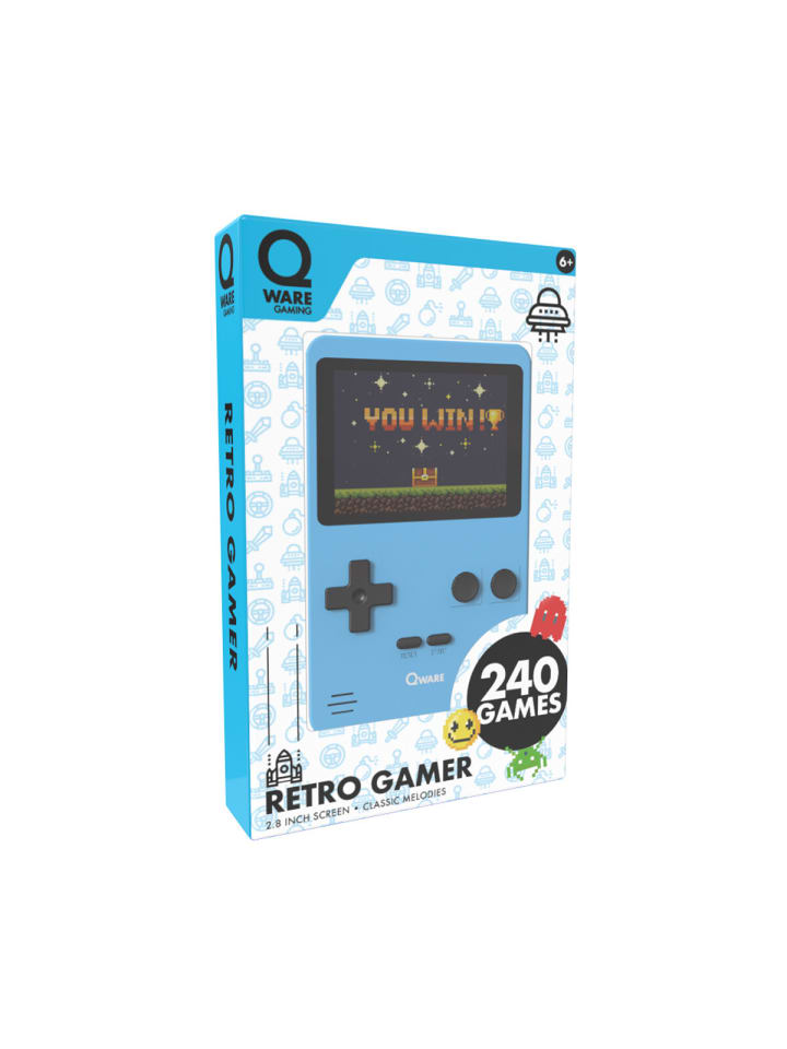 COFI 1453 Qware Retro Spielkonsole Handheld 240 Spiele für unterwegs in Blau günstig kaufen onesize