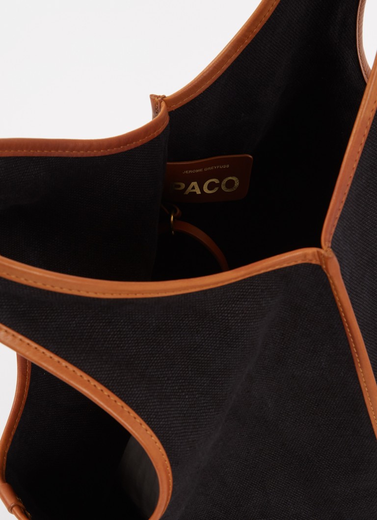 Jérôme Dreyfuss Paco linen shoulder bag with leather details