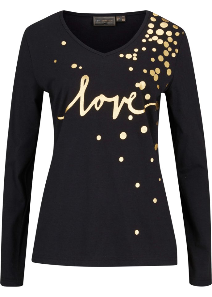 Langarmshirt mit Metallic-Print