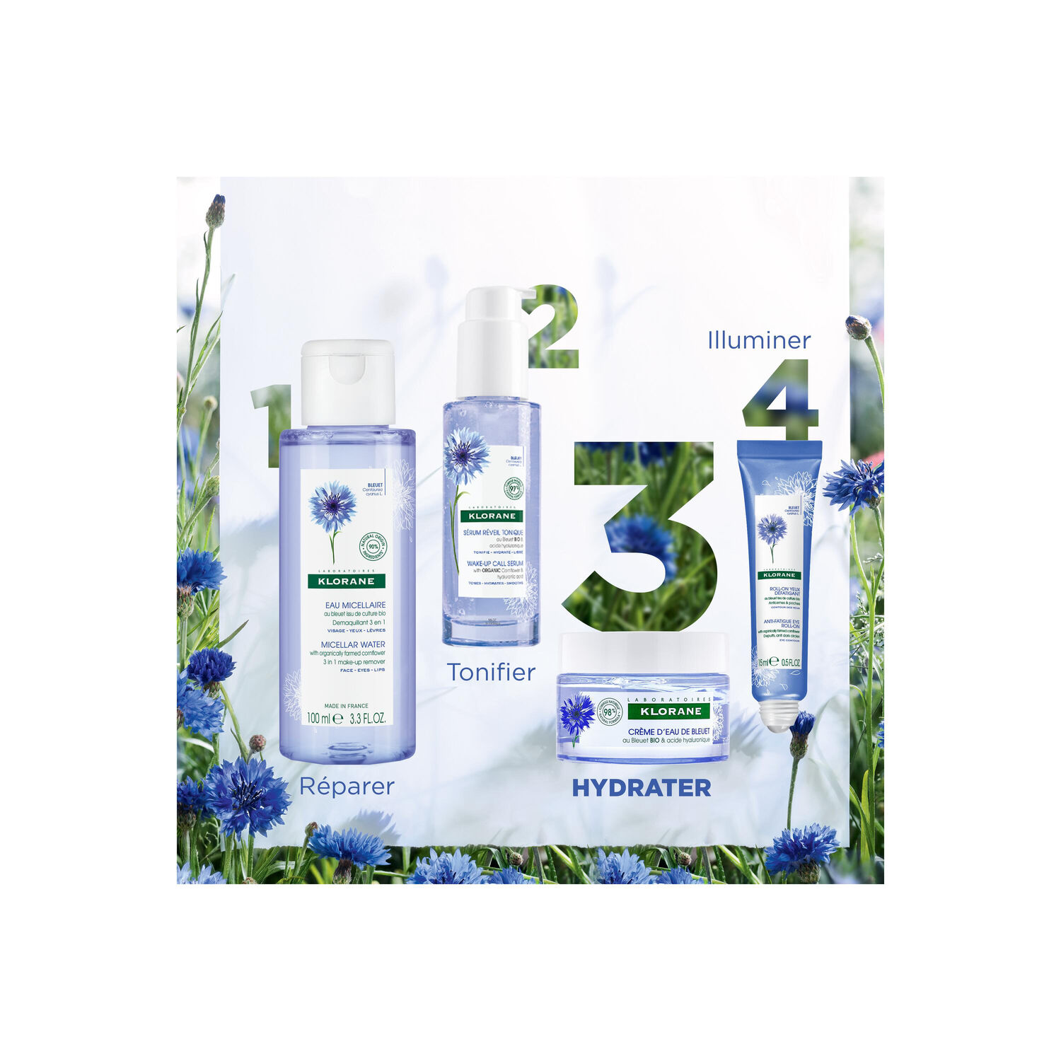 Klorane Crème de jour Eau de Bleuet Bio - Peaux sèches - 30 ml