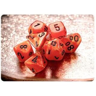 Vortex Mini-Polyhedral 7-Die Set - Orange/Black