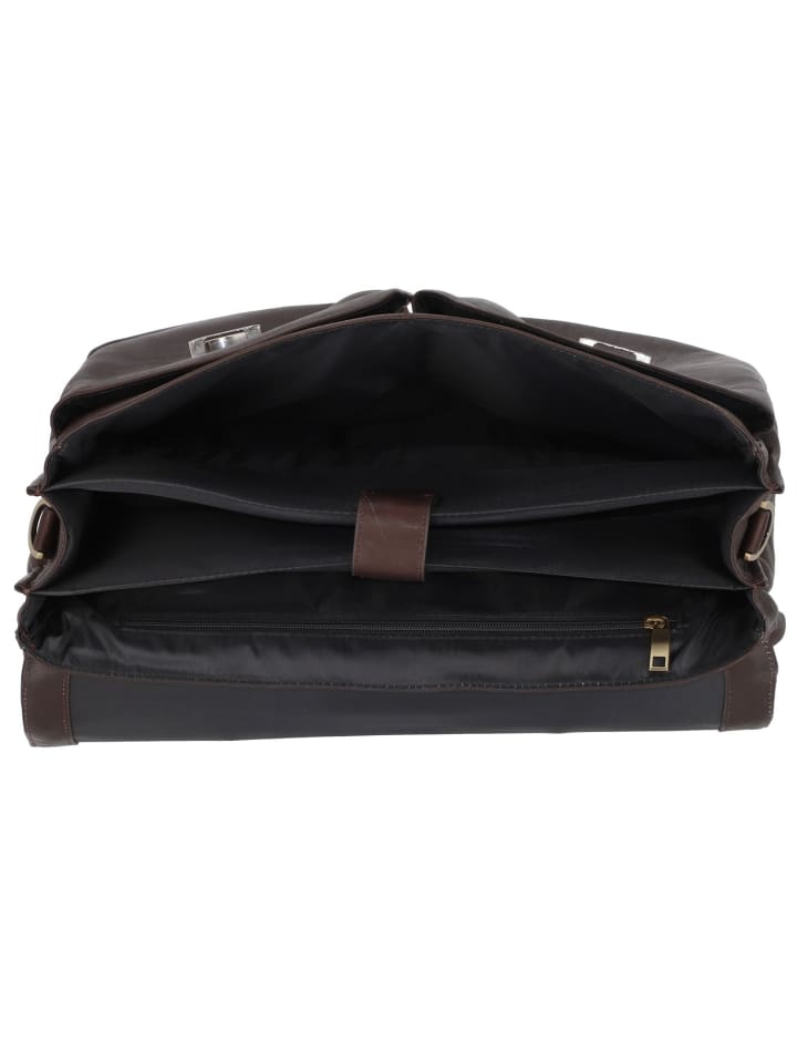 Dermata Aktentasche Leder 43 cm Laptopfach in braun günstig kaufen onesize