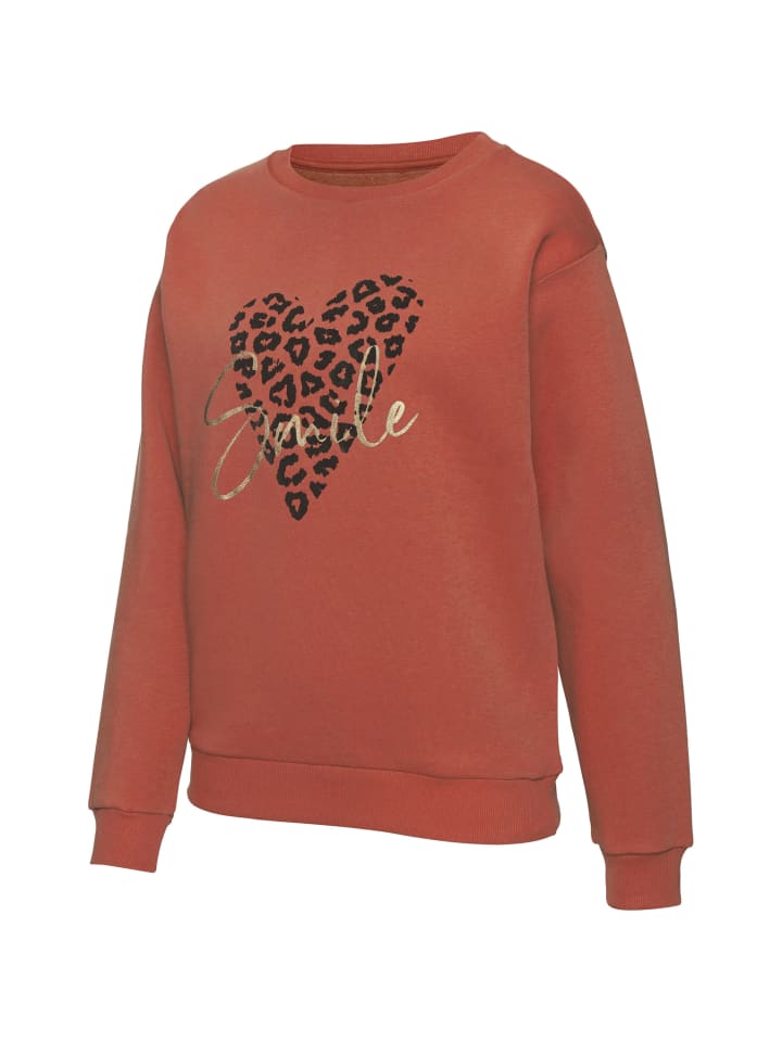LASCANA Sweatshirt in rotbraun günstig kaufen