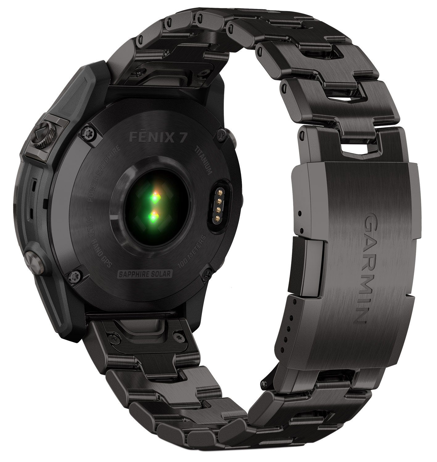 Garmin fenix 7 Saphir Solar Titan Schwarz/Grau Fitnessuhr (3.3 cm/1.3 Zoll, Proprietär), 1-tlg.