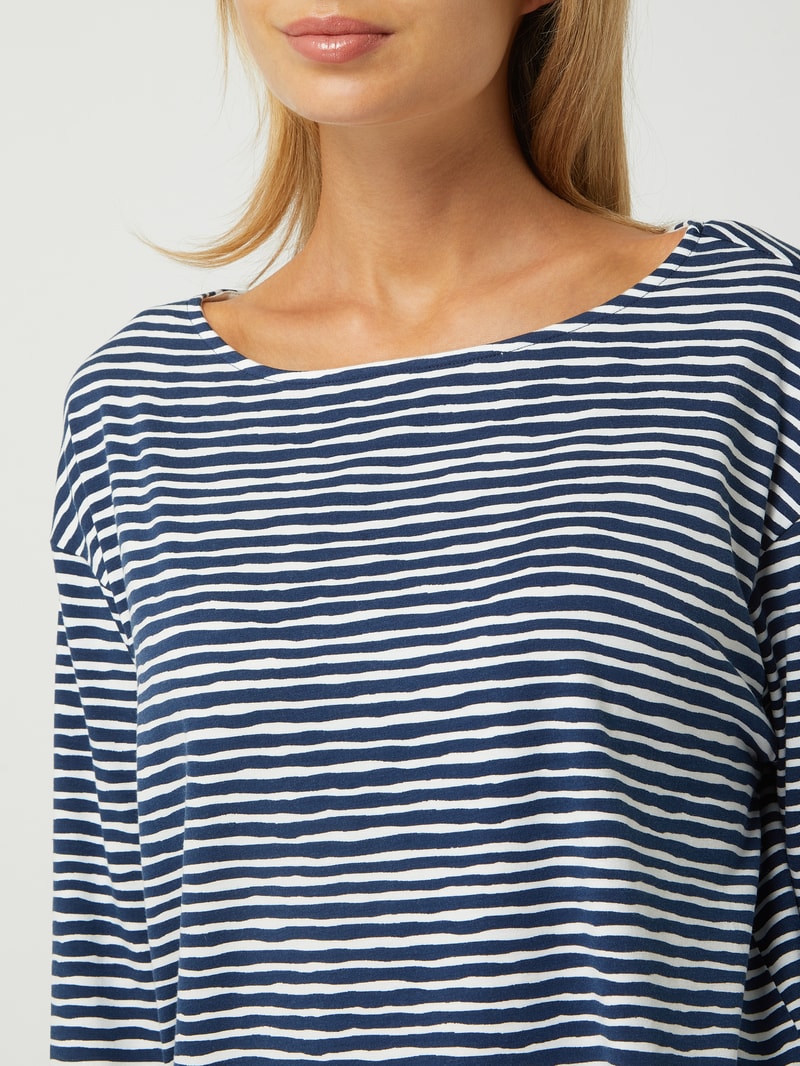 Shirt mit Streifenmuster Modell 'Night2Day' in marineblau