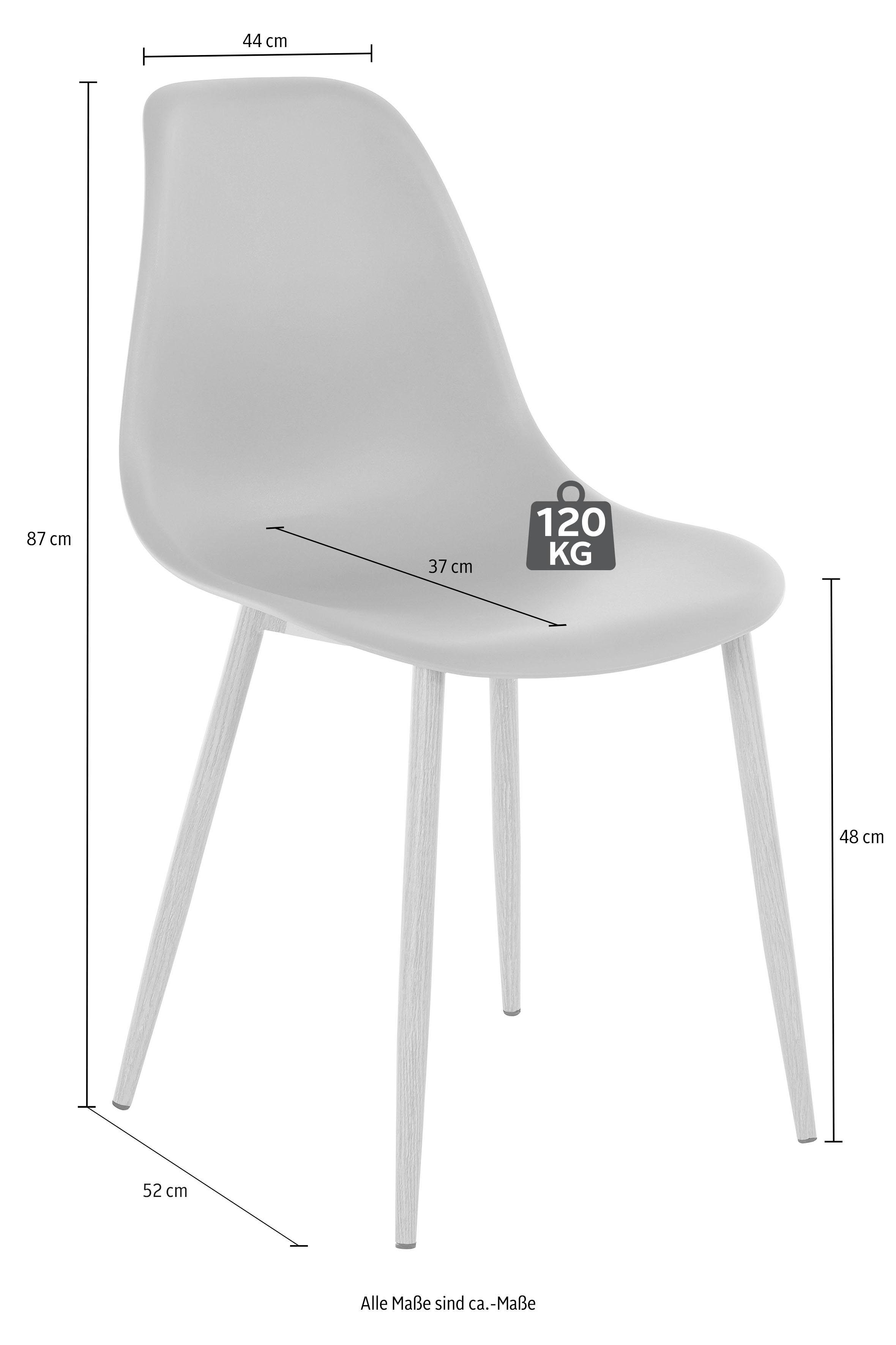 INOSIGN Essgruppe Miller, (Set, 5-tlg), Glastisch mit 4 Stühlen (Kunststoffschale)