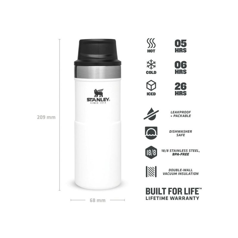 Stanley Thermoflasche, Classic Trigger-Action Travel Mug 12oz \/ 350ml Polar