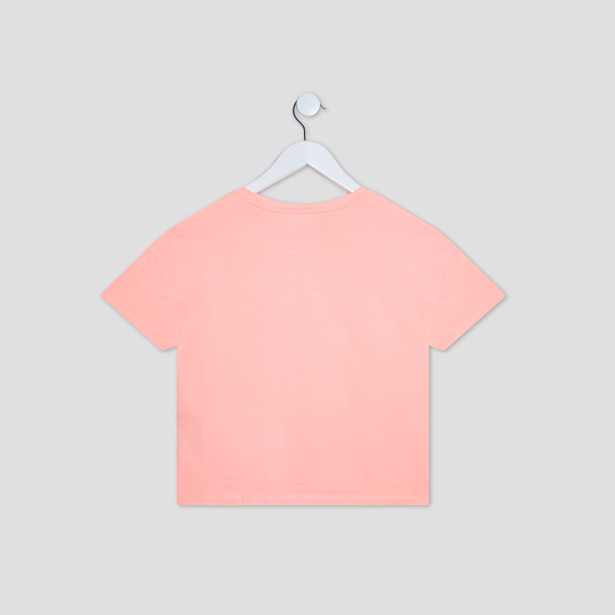 T-shirt cropped manches courtes rose corail femme | La Halle