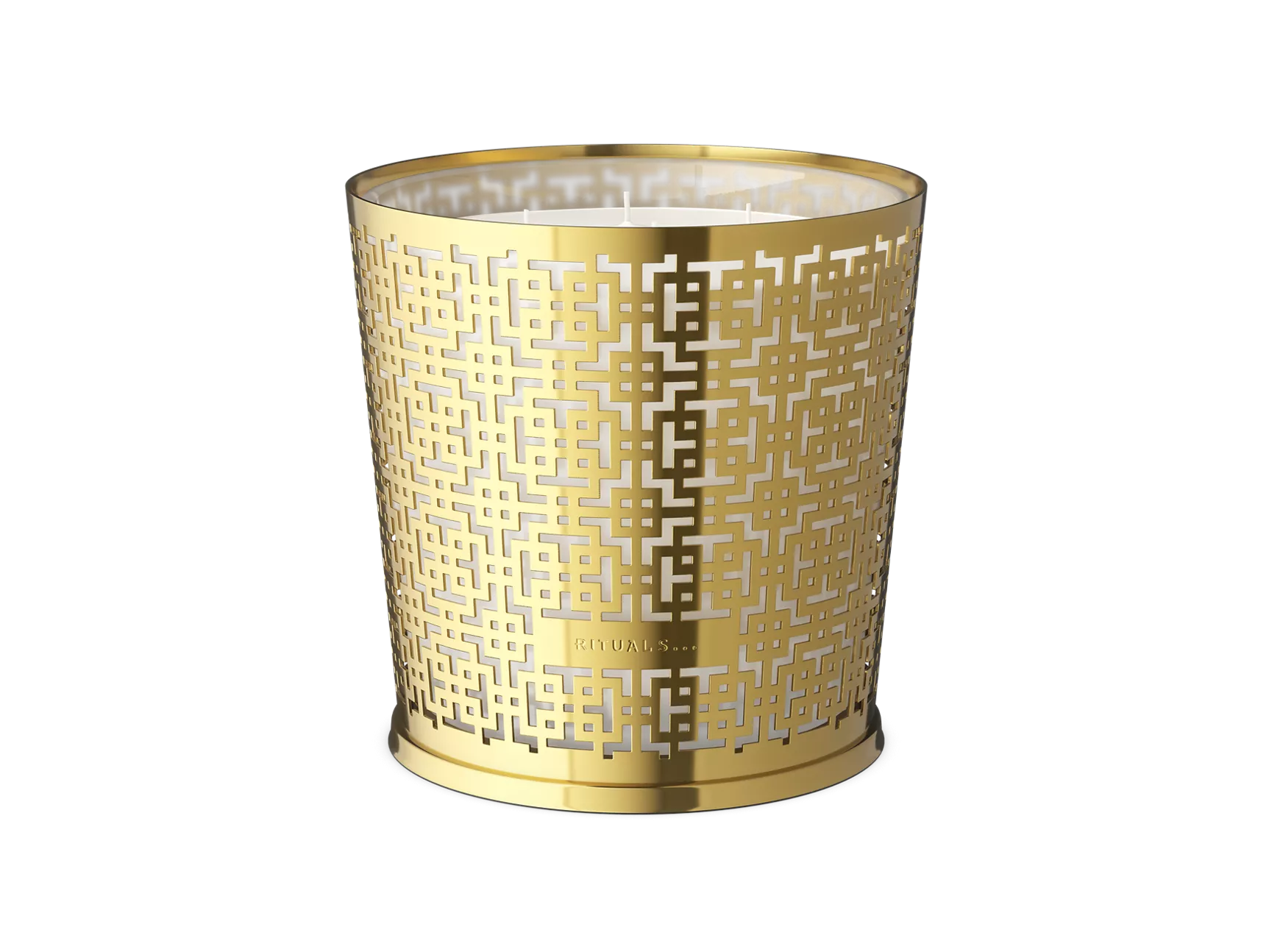 Bougie parfumée au cèdre mystique et étui doré avec fenêtre en métal, 1600 g