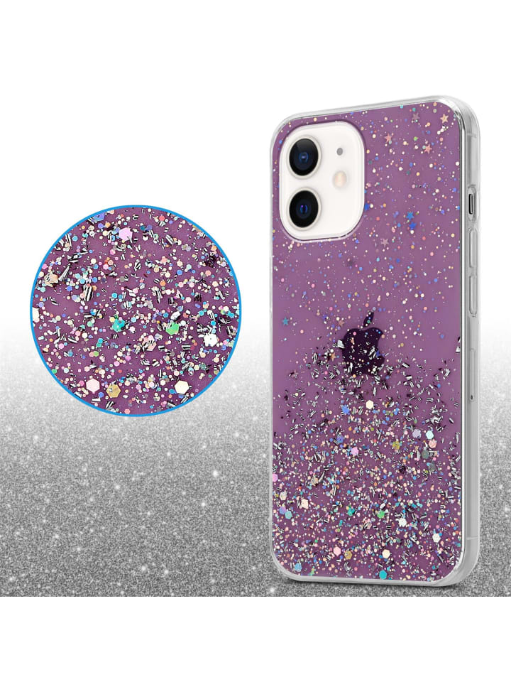 cadorabo Hülle für Apple iPhone 12 MINI Glitter in Lila mit Glitter günstig kaufen onesize