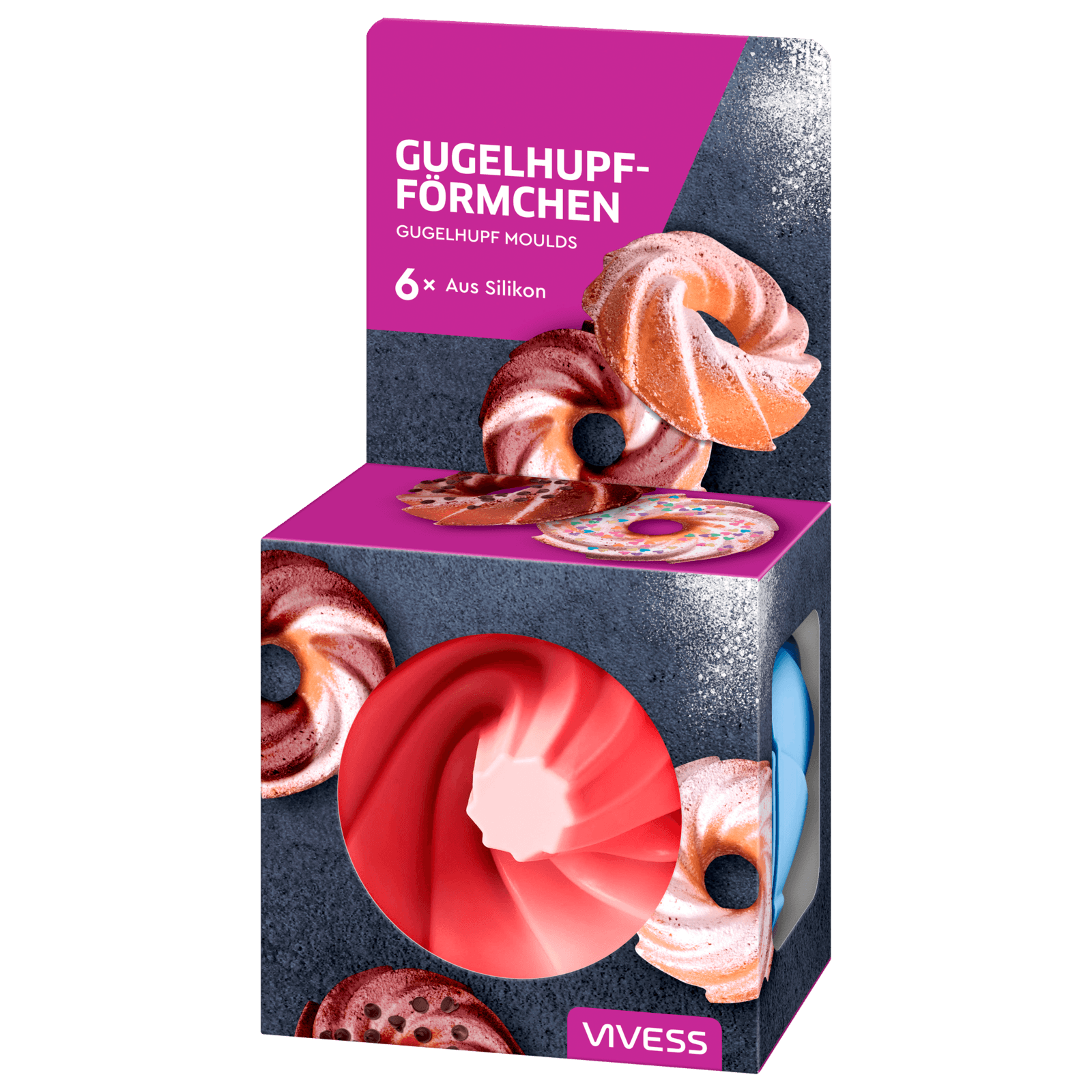 Vivess Gugelhupf Förmchen aus Silikon 6 Stück
