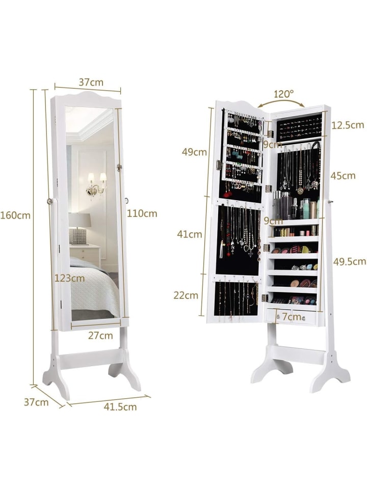 COSTWAY Schmuckschrank mit LED in Weiß günstig kaufen onesize
